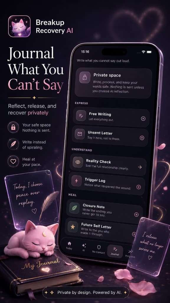 Breakup Companion — No Contact: streak, daily contract, triggers, stay strong